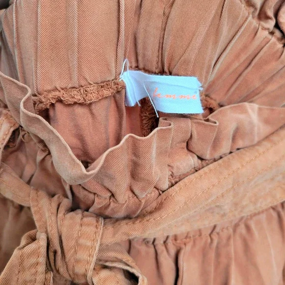 Ces Femme Wide Leg Paper Bag High Rise Rust Color Lyocell Pants Women Sz M - Picture 7 of 9